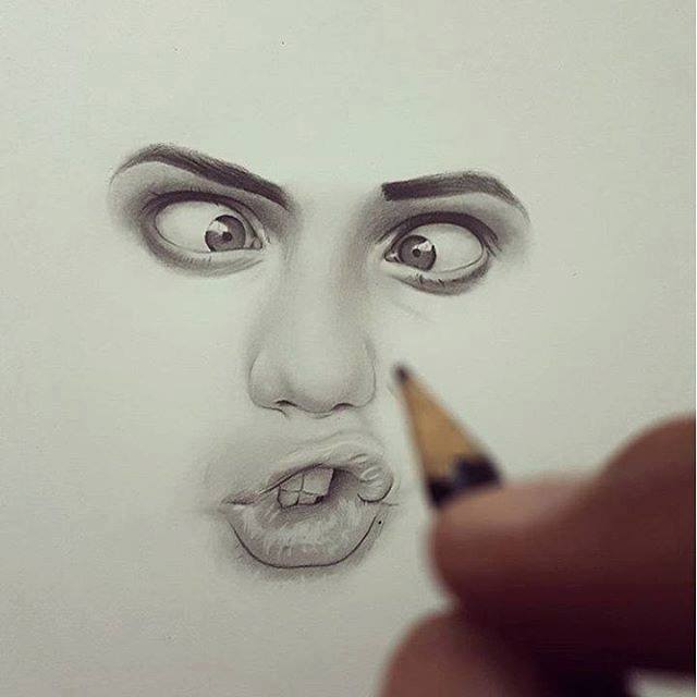 Realistic Face Drawing By Hisham Art Full Image